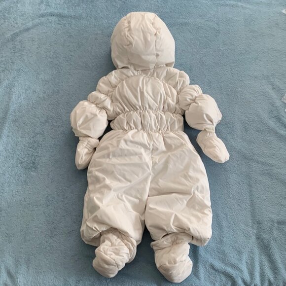 GAP Baby Gap Warmest Puffer Snow Suit/ Snowsuit in Ivory Frost 0-6 mo NWT - Picture 5 of 13